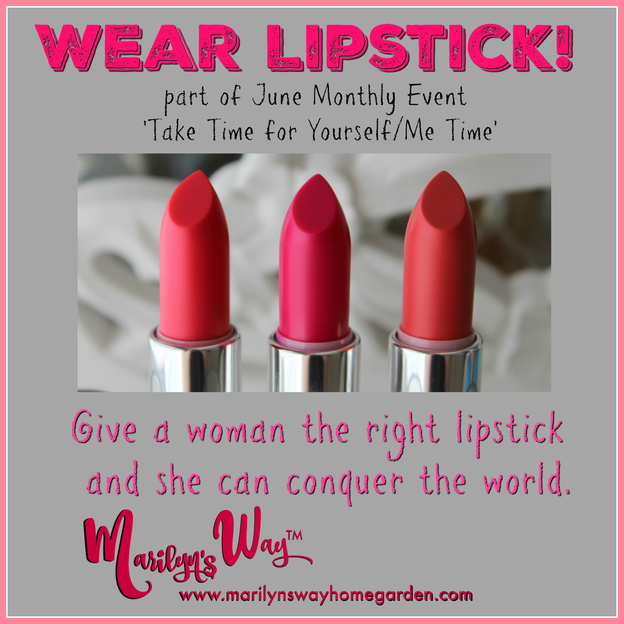 Many of the greats got through many situations simply by putting on some fresh lipstick and to begin again.